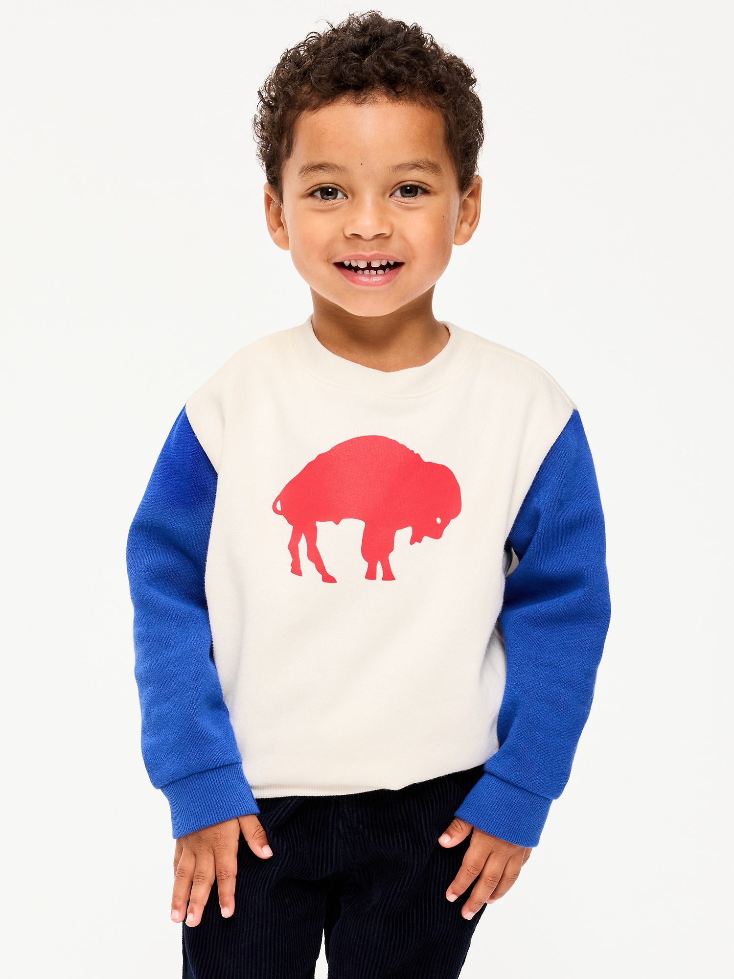Buffalo Bills Oversized Crew-Neck Sweatshirt for Toddler Boys