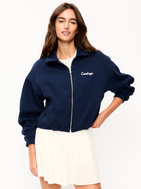 Dallas Cowboys Oversized Fleece Bomber Jacket for Women