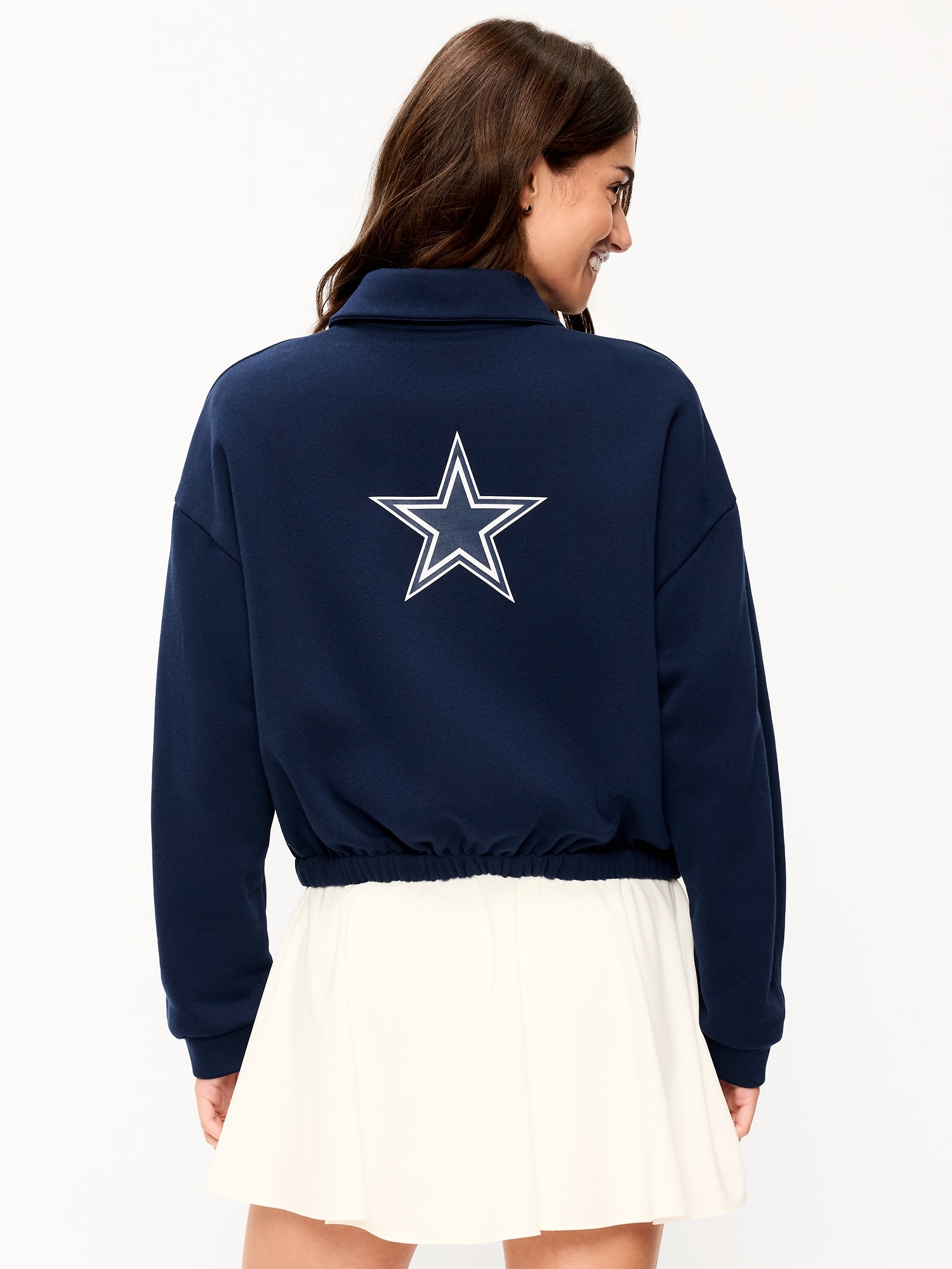 Dallas Cowboys Oversized Fleece Bomber Jacket for Women