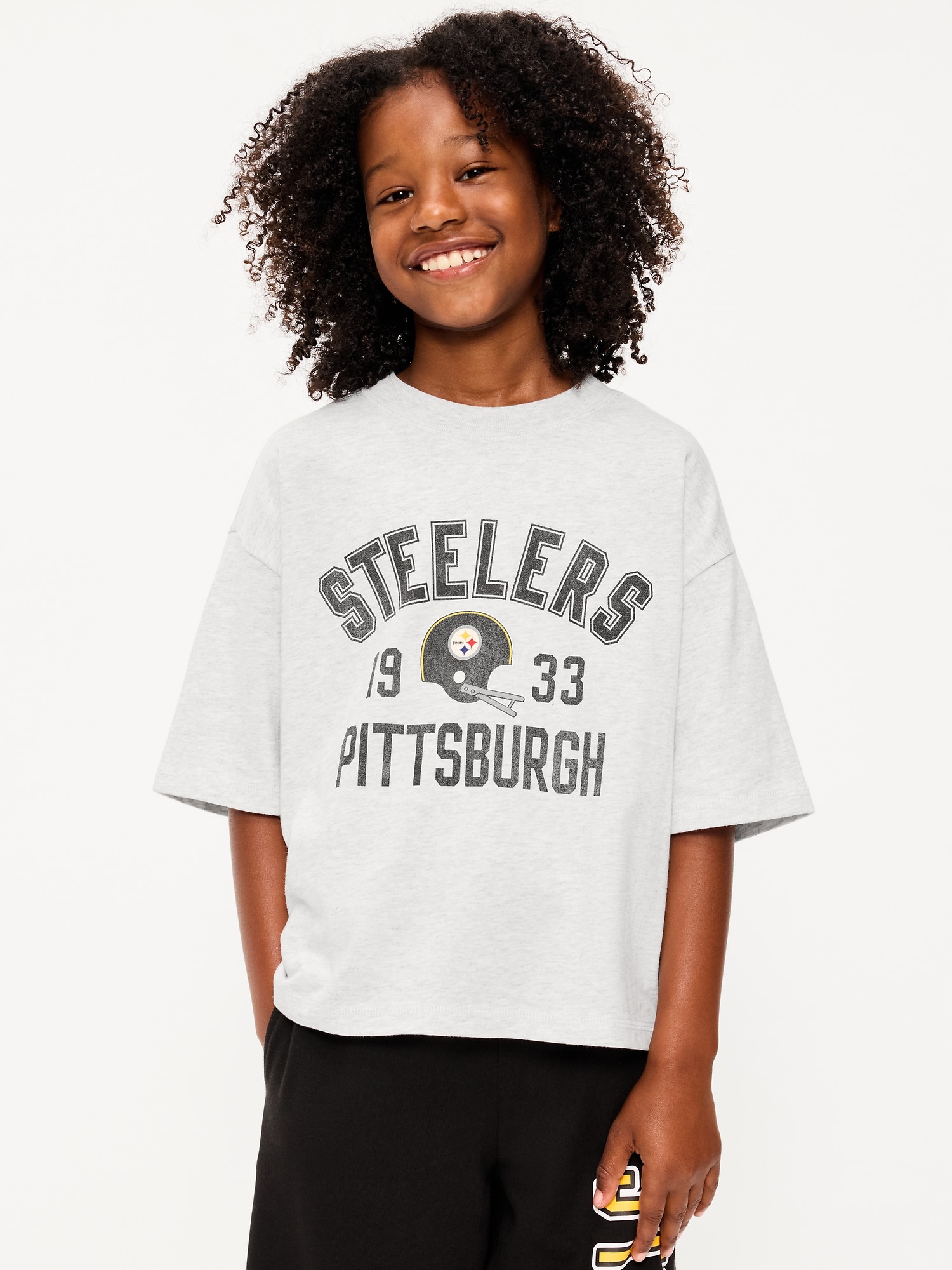 Pittsburgh Steelers Oversized Boxy Graphic T-Shirt for Boys