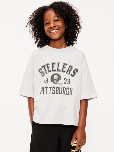 Pittsburgh Steelers Oversized Boxy Graphic T-Shirt for Boys