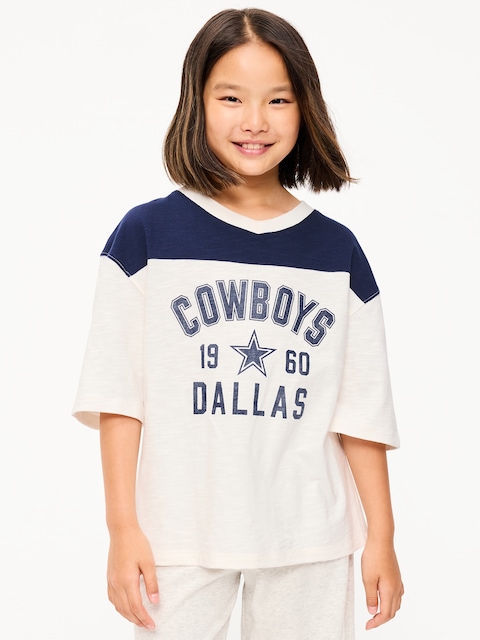 Dallas Cowboys Oversized Graphic Football T-Shirt for Girls