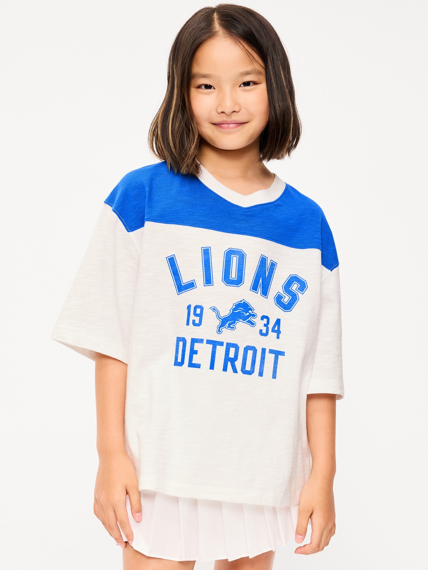Detroit Lions Oversized Graphic Football T-Shirt for Girls