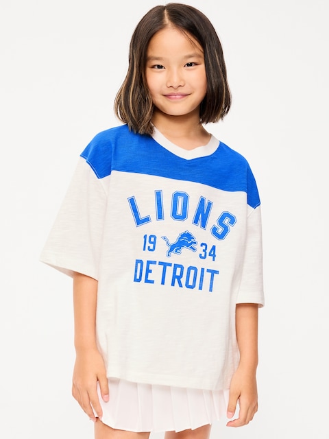 Detroit Lions Oversized Graphic Football T-Shirt for Girls