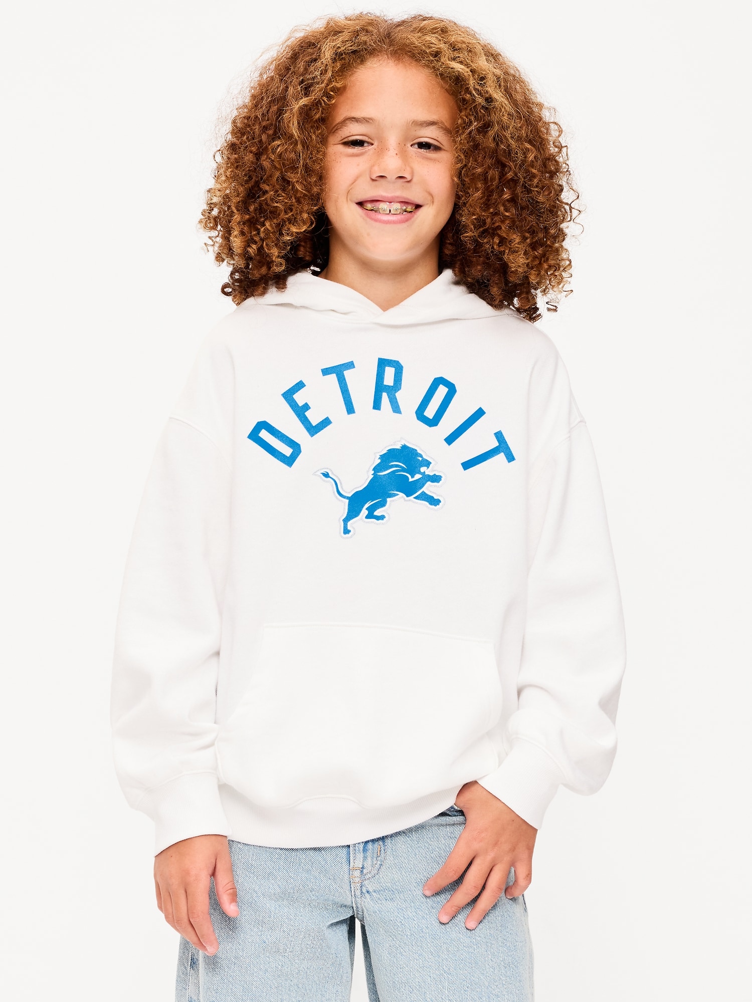 Detroit Lions Oversized Pullover Hoodie for Boys