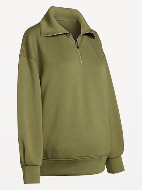 Maternity Bounce Fleece Half-Zip Pullover