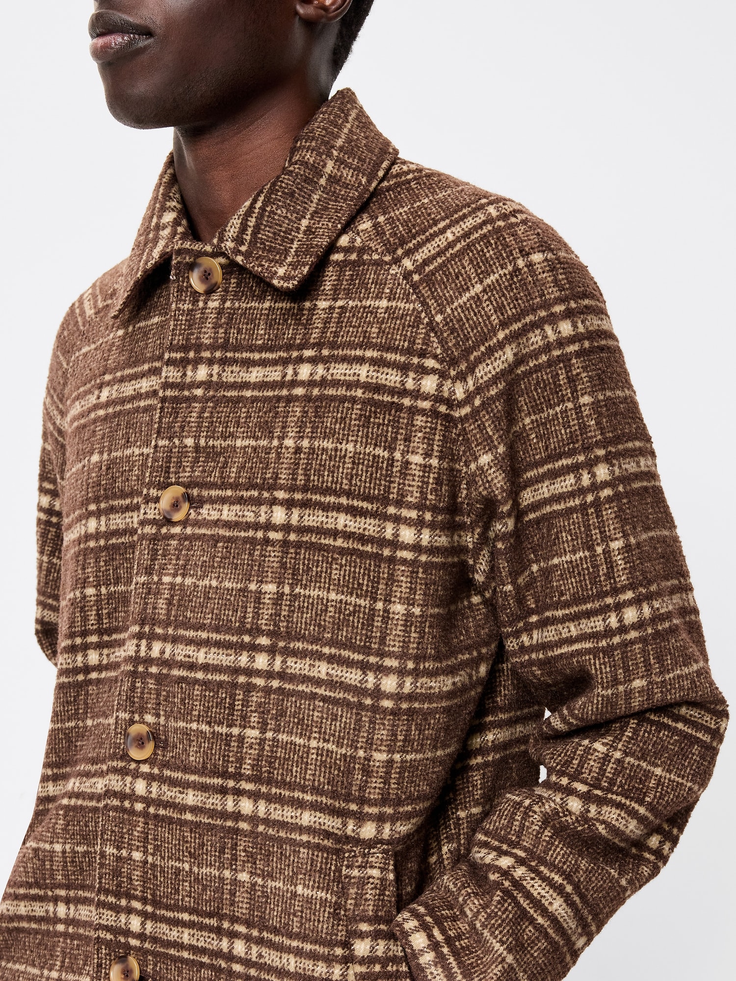 Relaxed Long Twill Topcoat for Men
