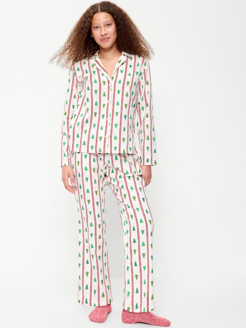 Printed Flannel Pajama Pant Set for Women