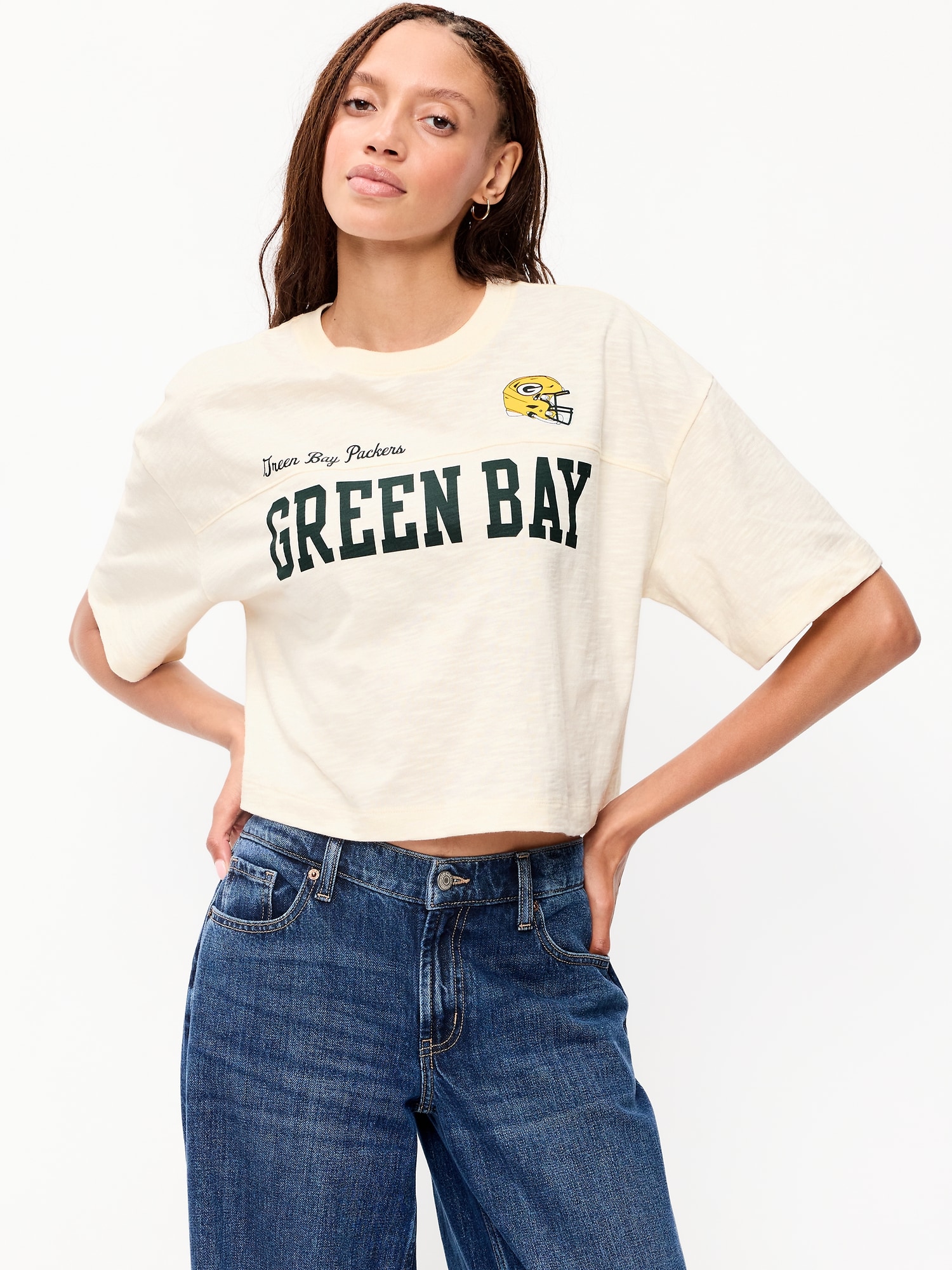 Green Bay Packers Vintage Oversized T-Shirt for Women