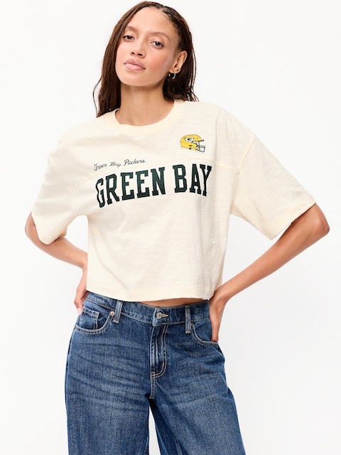 Green Bay Packers Vintage Oversized T-Shirt for Women