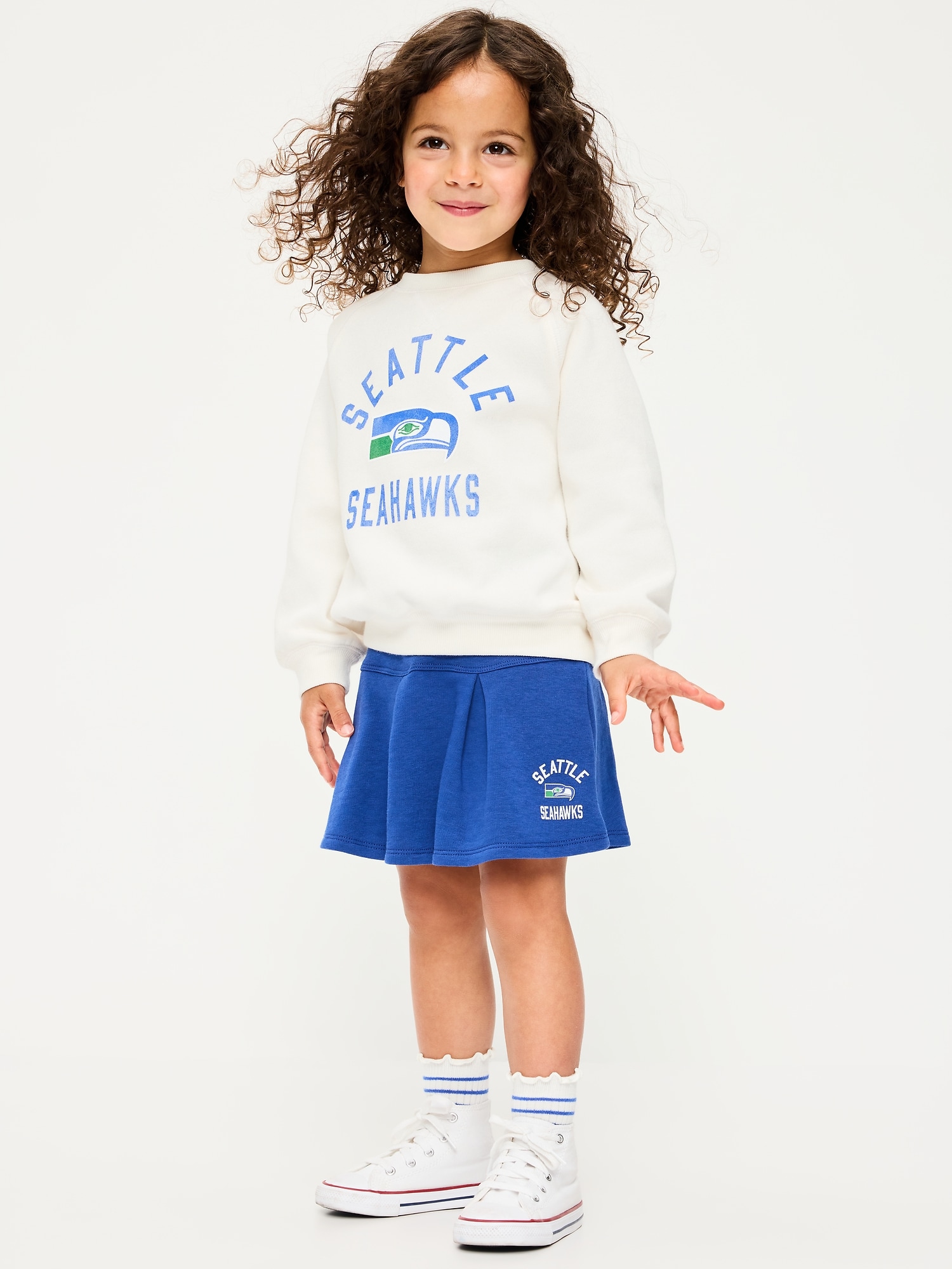 Seattle Seahawks French Terry Pleated Skort for Toddler Girls