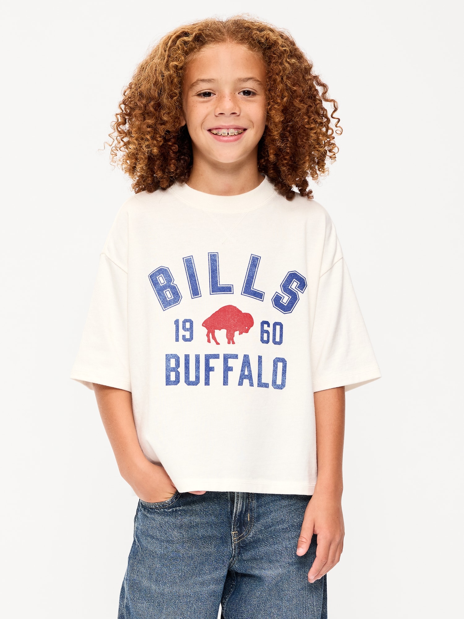 Buffalo Bills Oversized Boxy Graphic T-Shirt for Boys