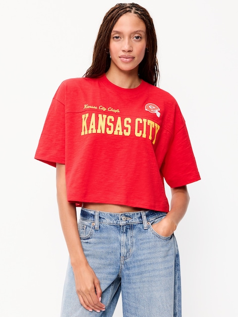 Kansas City Chiefs Vintage Oversized T-Shirt for Women