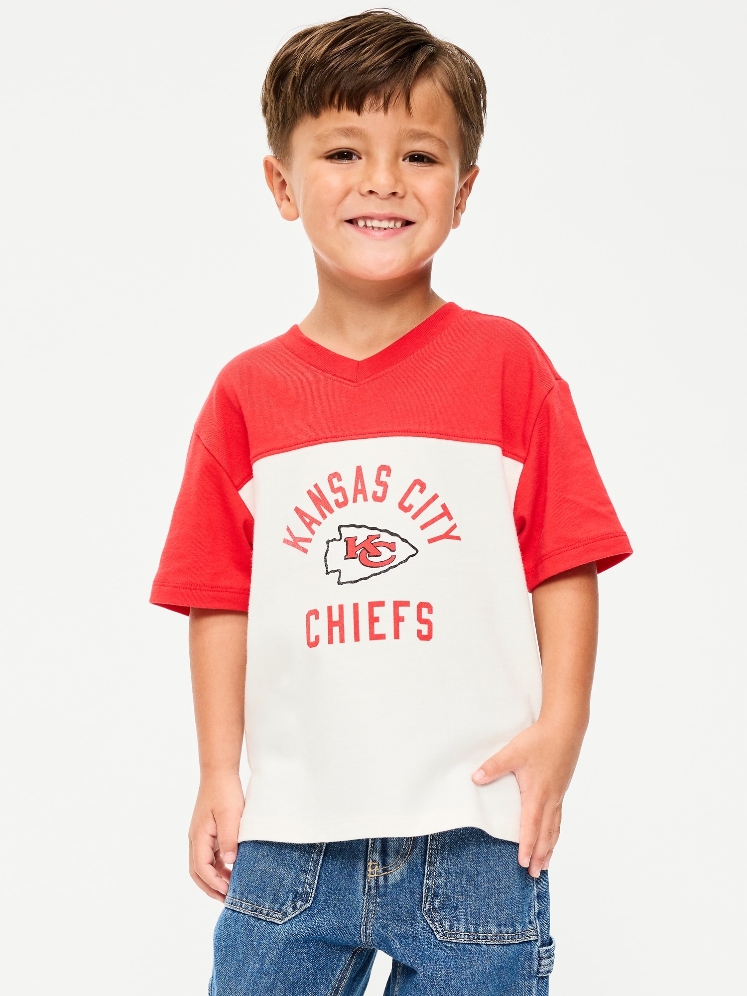 Kansas City Chiefs Oversized Graphic Football T-Shirt for Toddler Boys