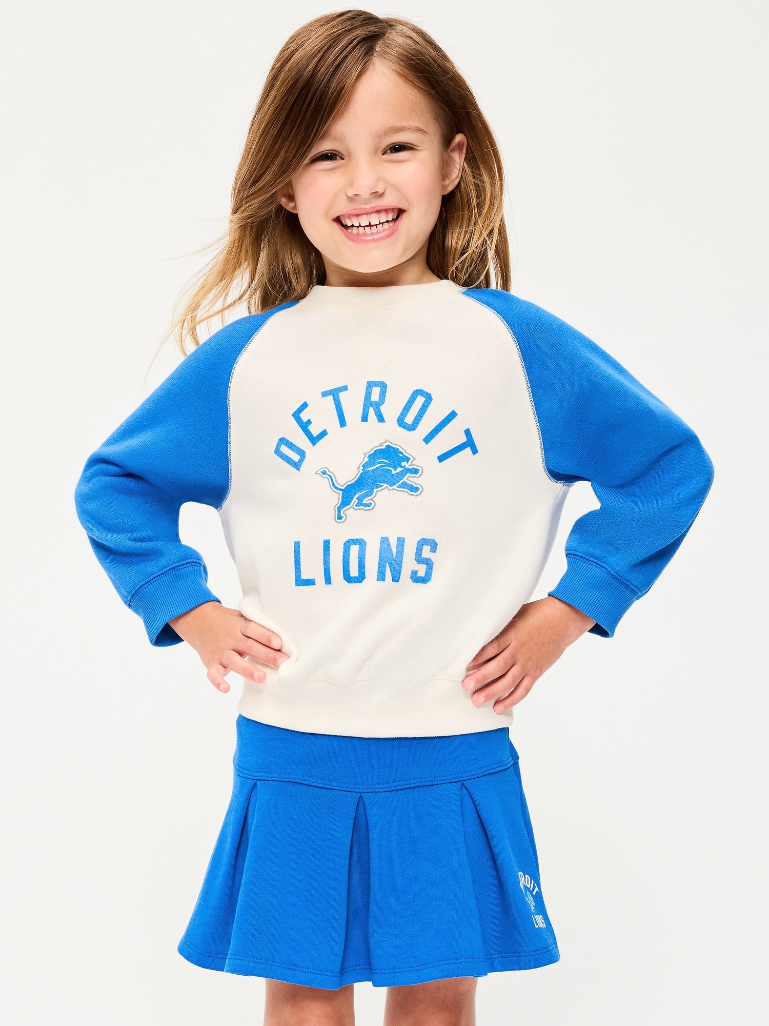 Detroit Lions Crew-Neck Sweatshirt for Toddler Girls