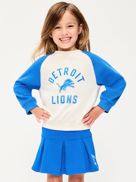 Detroit Lions Crew-Neck Sweatshirt for Toddler Girls