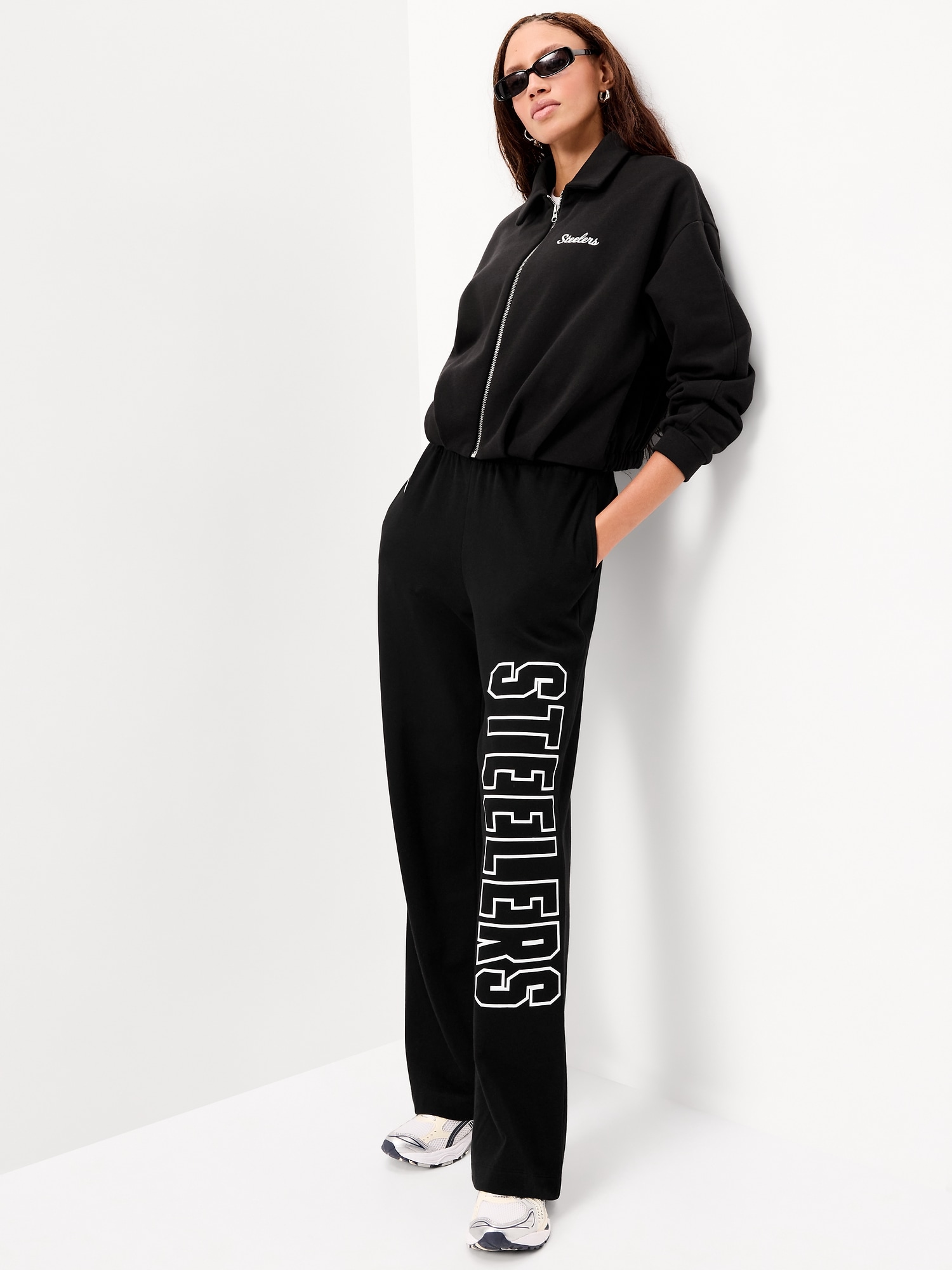 Pittsburgh Steelers Oversized Fleece Bomber Jacket for Women