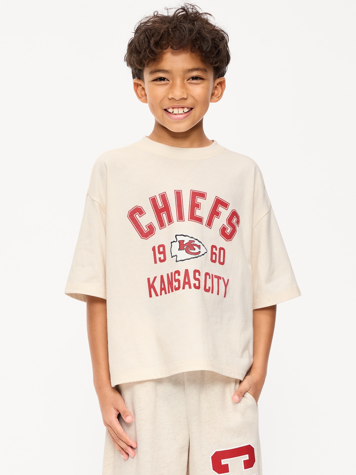 Kansas City Chiefs Oversized Boxy Graphic T-Shirt for Boys