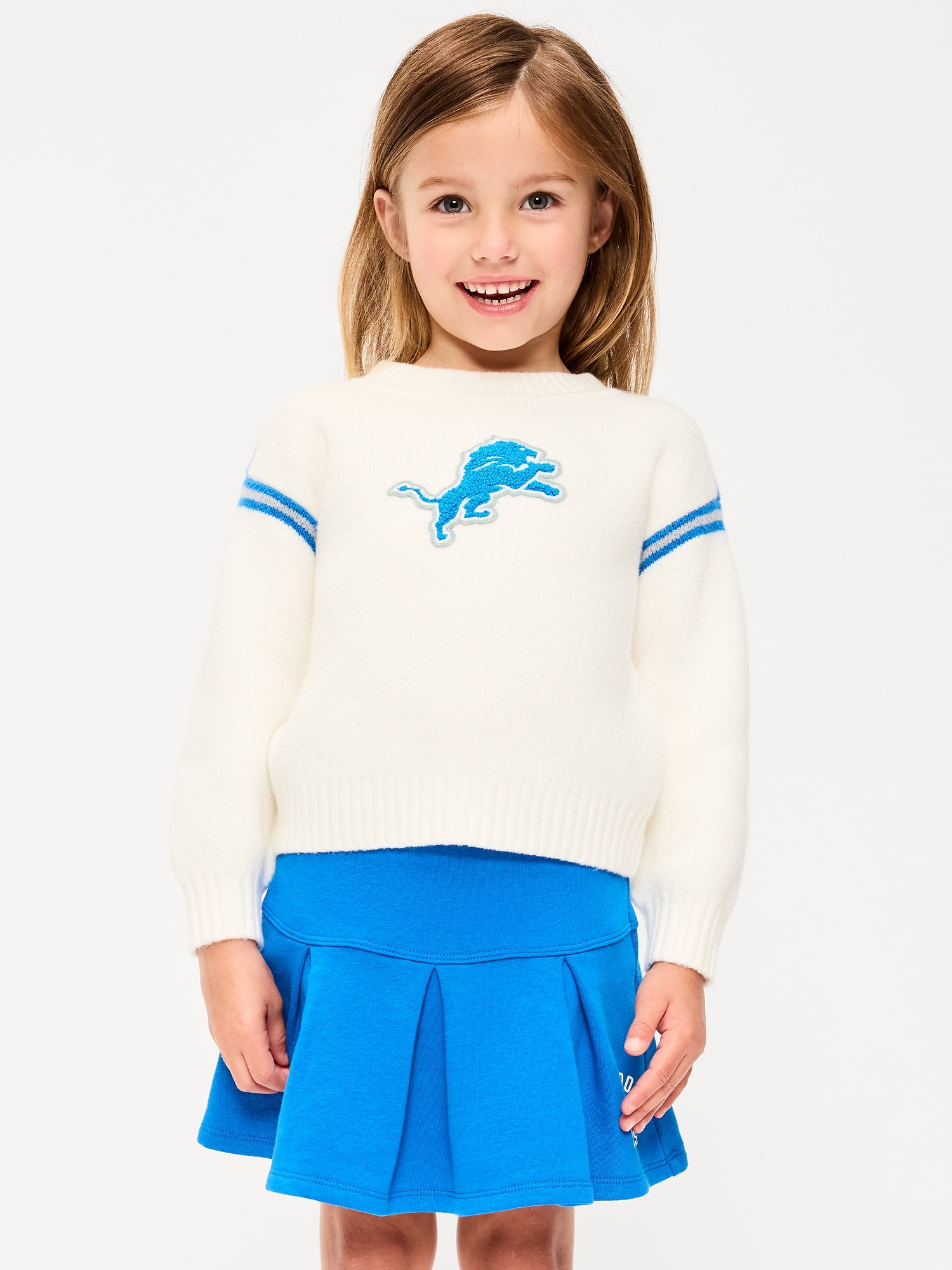 Detroit Lions Crew-Neck Sweater for Toddler Girls