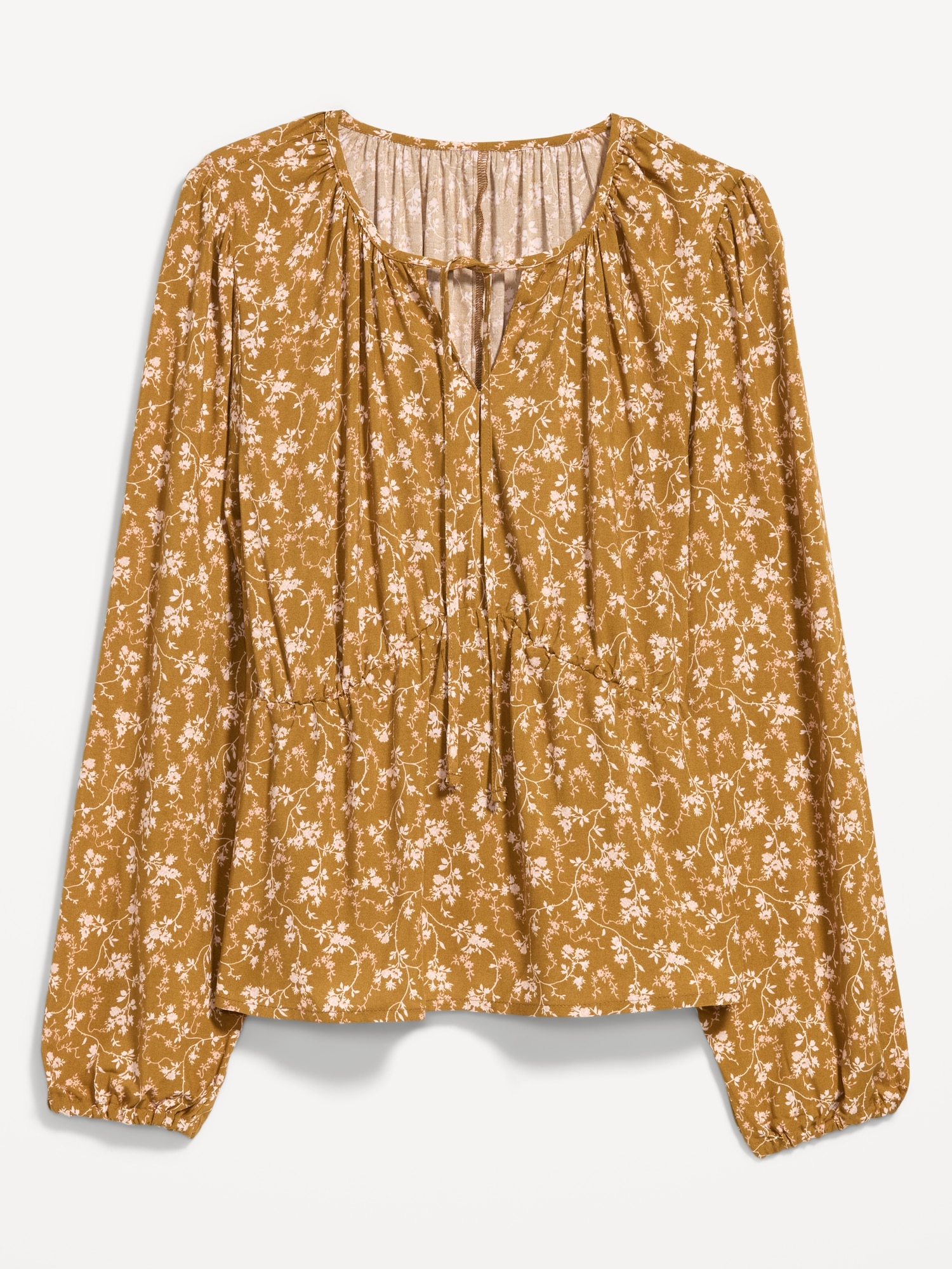 Long-Sleeve Tie-Front Top