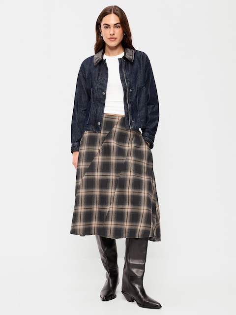 Plaid Midi Skirt