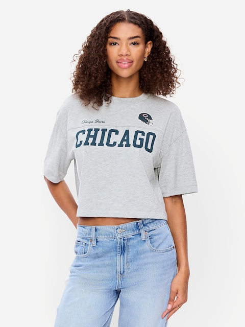 Chicago Bears Vintage Oversized T-Shirt for Women