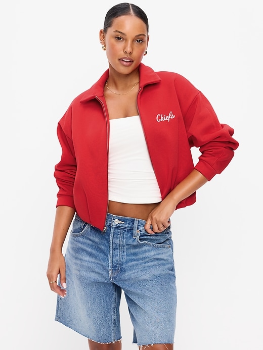 Kansas City Chiefs Oversized Fleece Bomber Jacket for Women | Old Navy