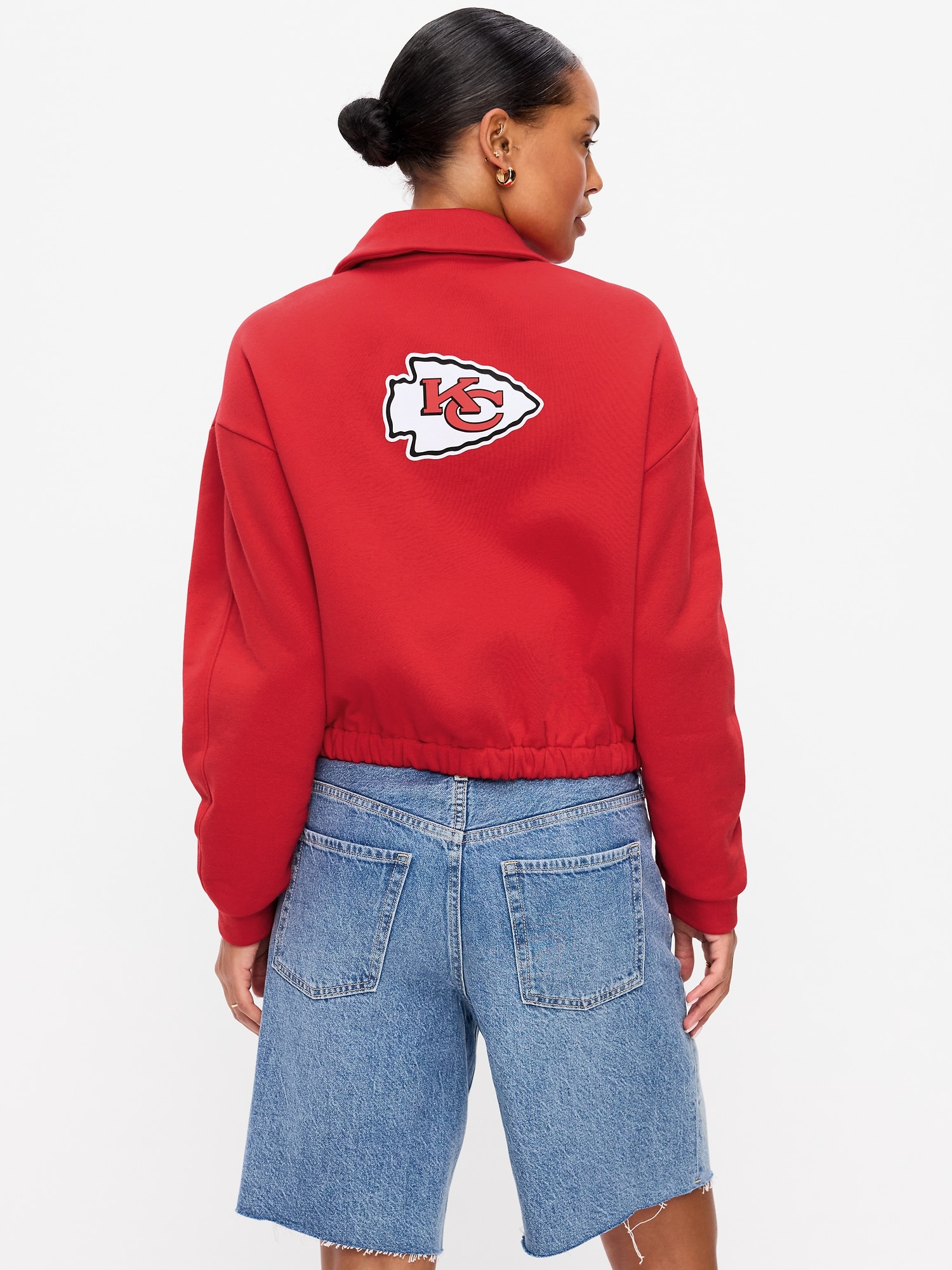 Kansas City Chiefs Oversized Fleece Bomber Jacket for Women