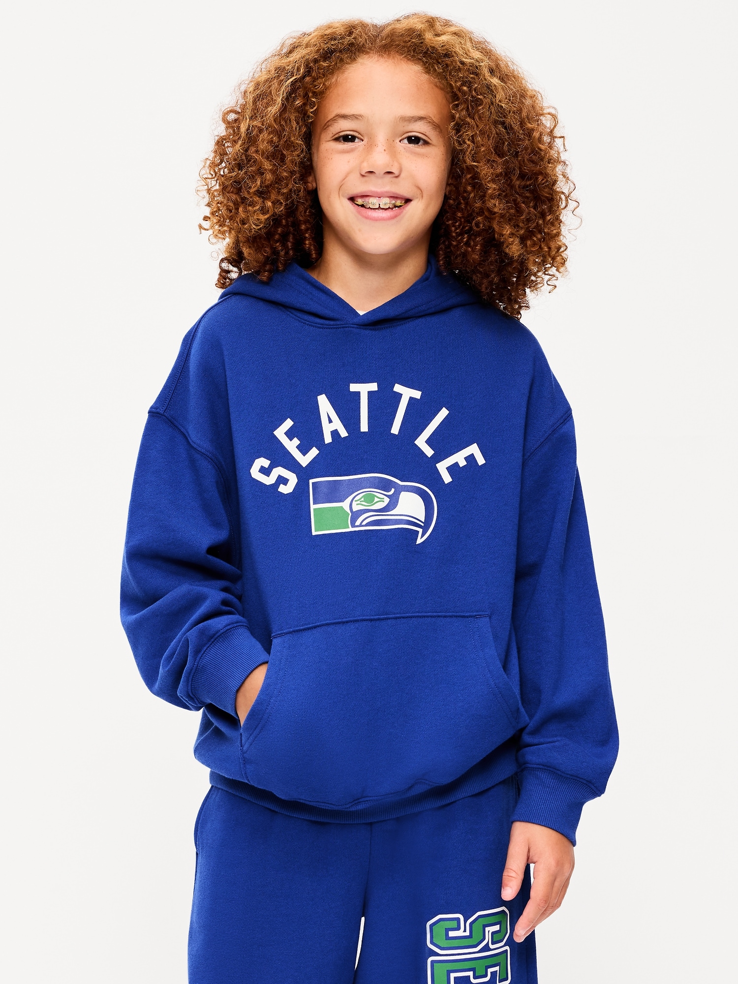 Seattle Seahawks Oversized Pullover Hoodie for Boys