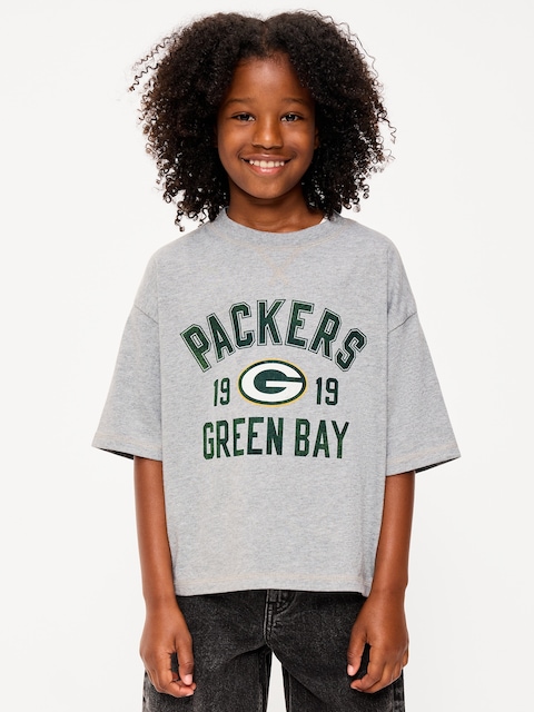 Green Bay Packers Oversized Boxy Graphic T-Shirt for Boys