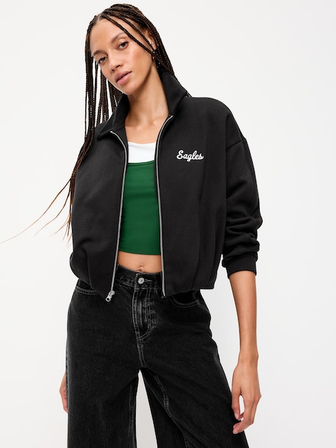 Philadelphia Eagles Oversized Fleece Bomber Jacket for Women