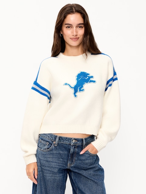 Detroit Lions Cropped Sweater for Women