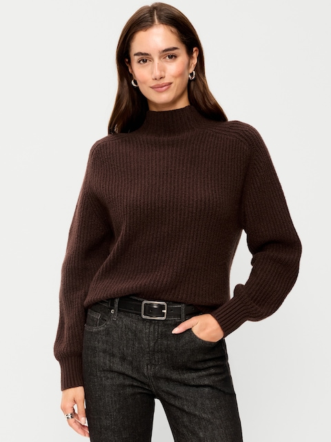 SoSoft Mock-Neck Shaker Sweater