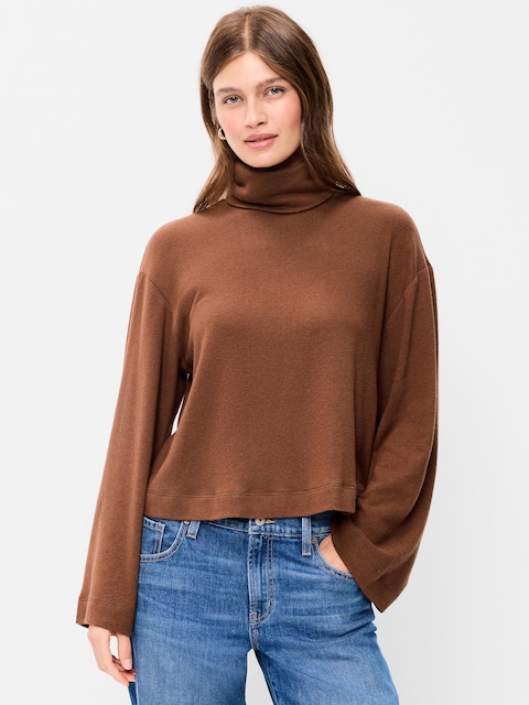 Long-Sleeve Oversized Turtleneck Sweater