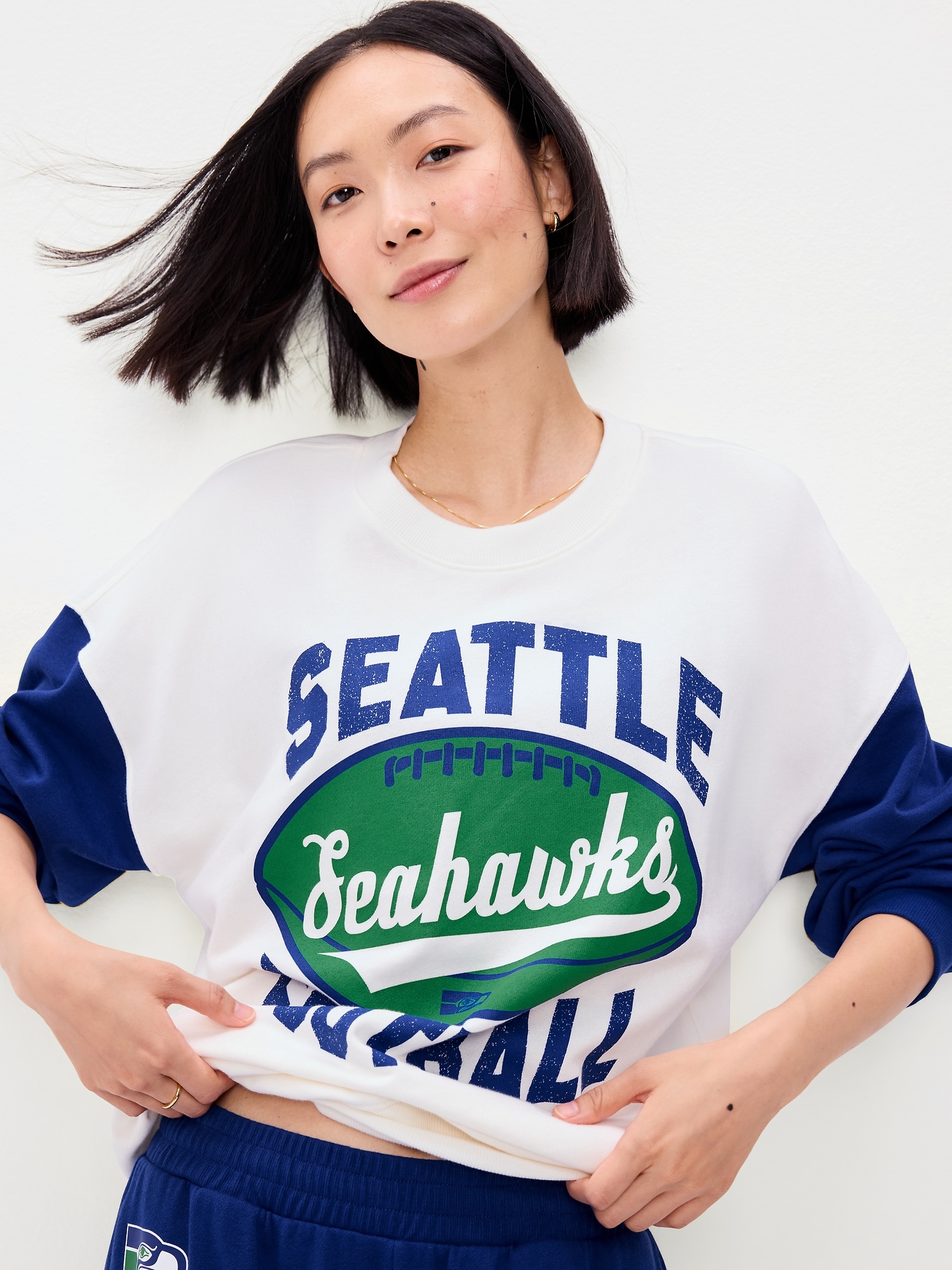 Seattle Seahawks Oversized Fleece Sweatshirt for Women