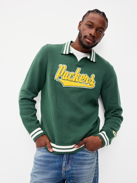 Green Bay Packers Collared Sweater for Men