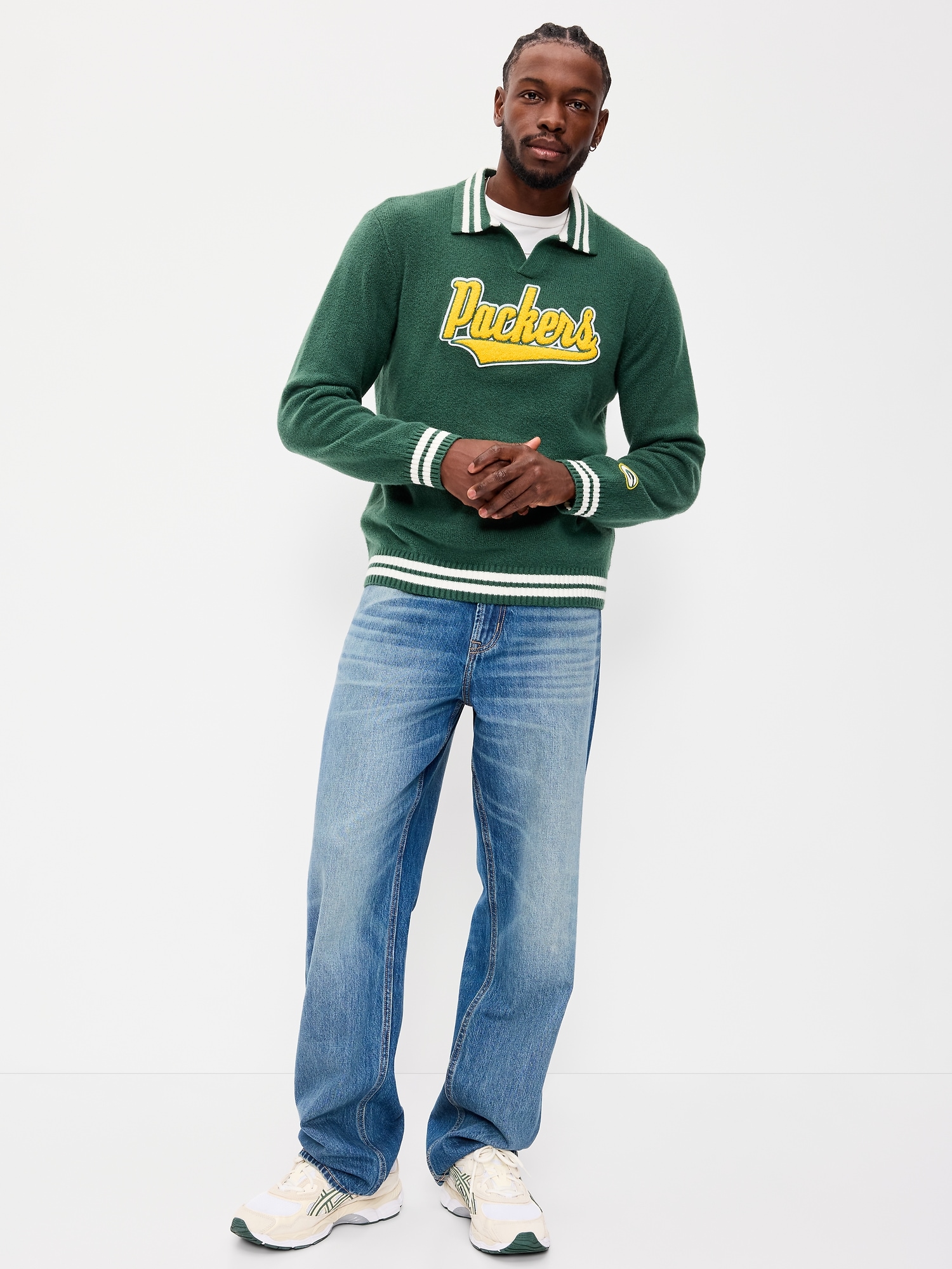Green Bay Packers Collared Sweater for Men
