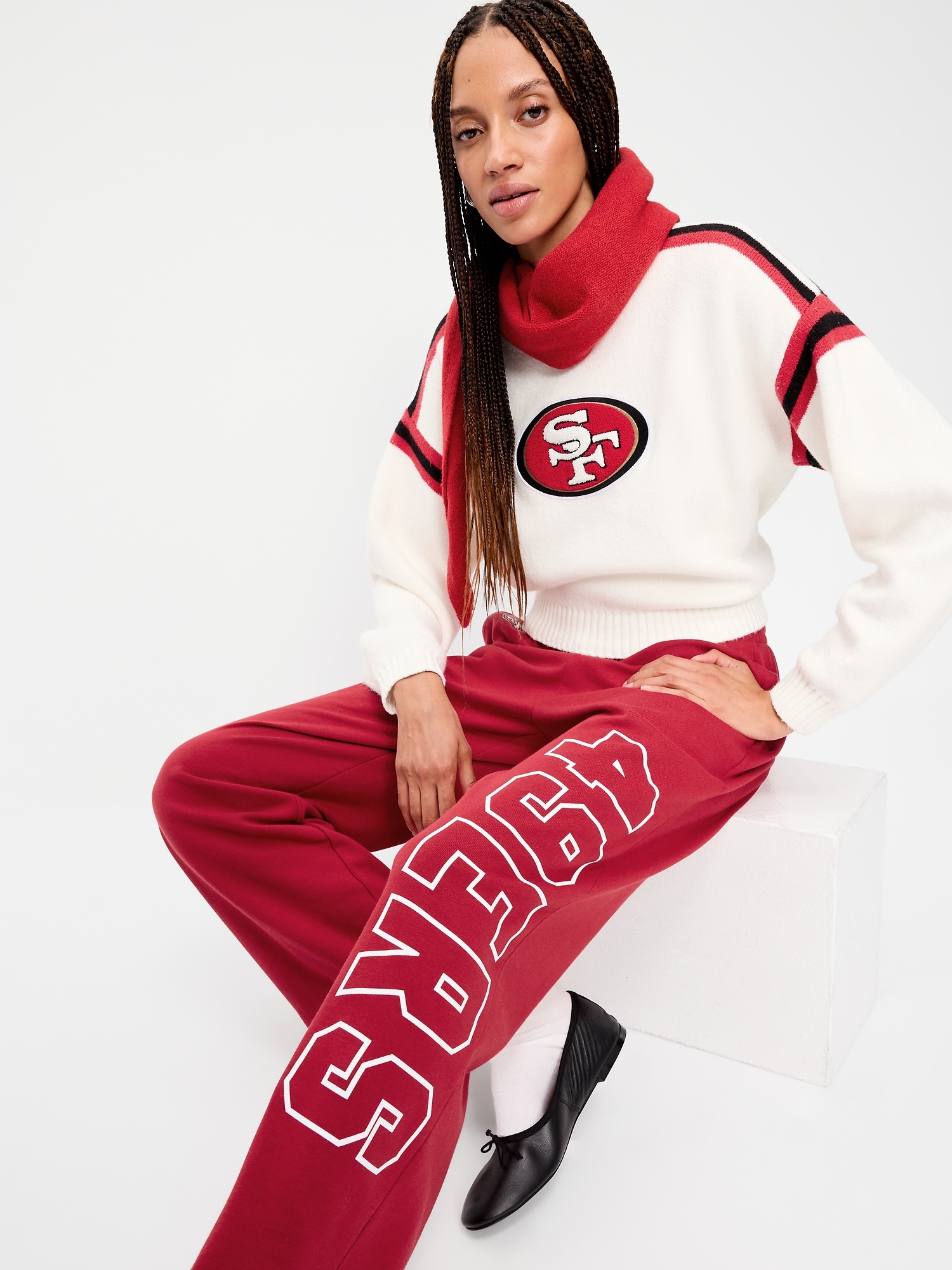 San Francisco 49ers High-Waisted SoComfy Wide-Leg Sweatpants for Women