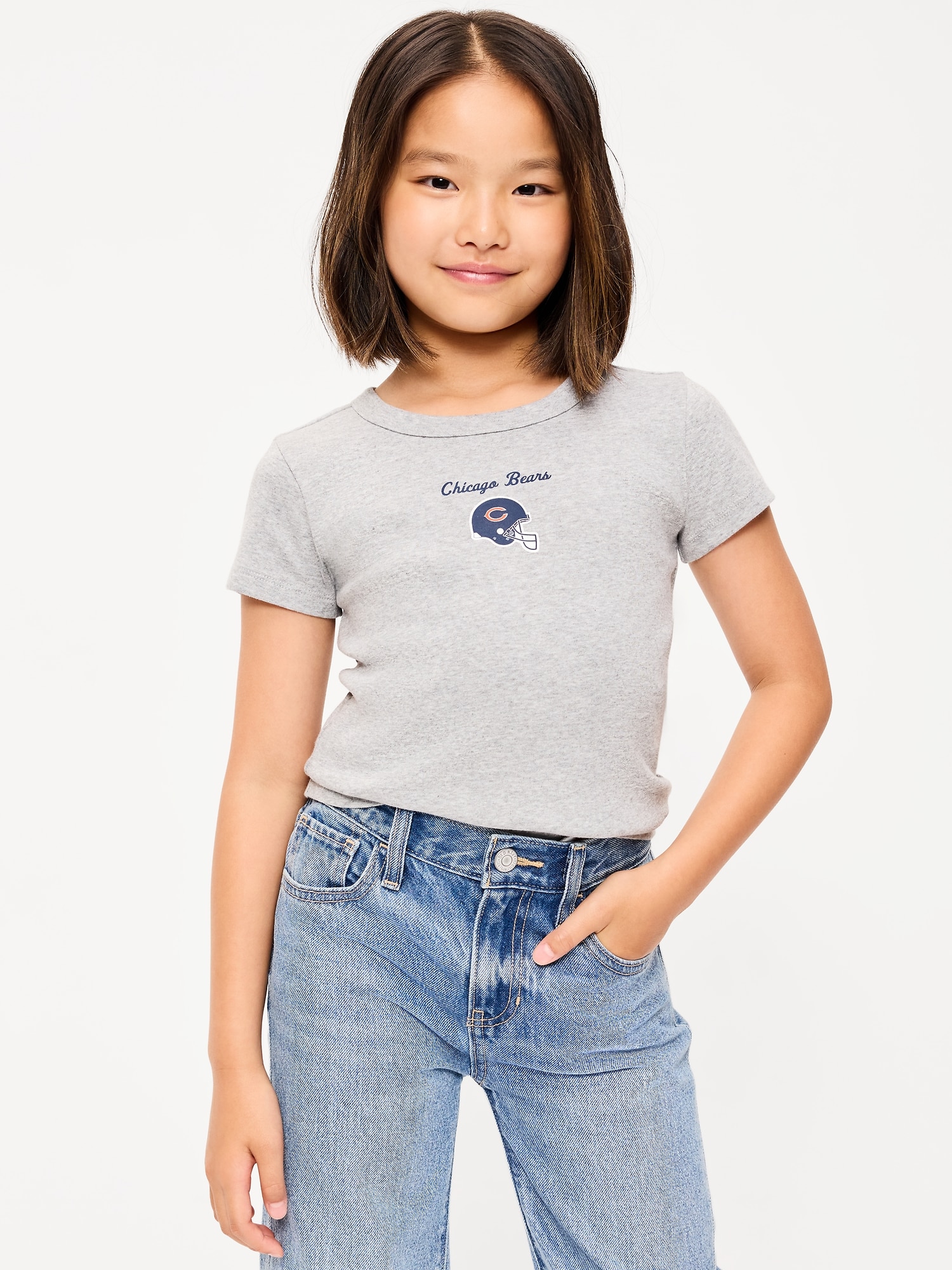 Chicago Bears Fitted Graphic T-Shirt for Girls