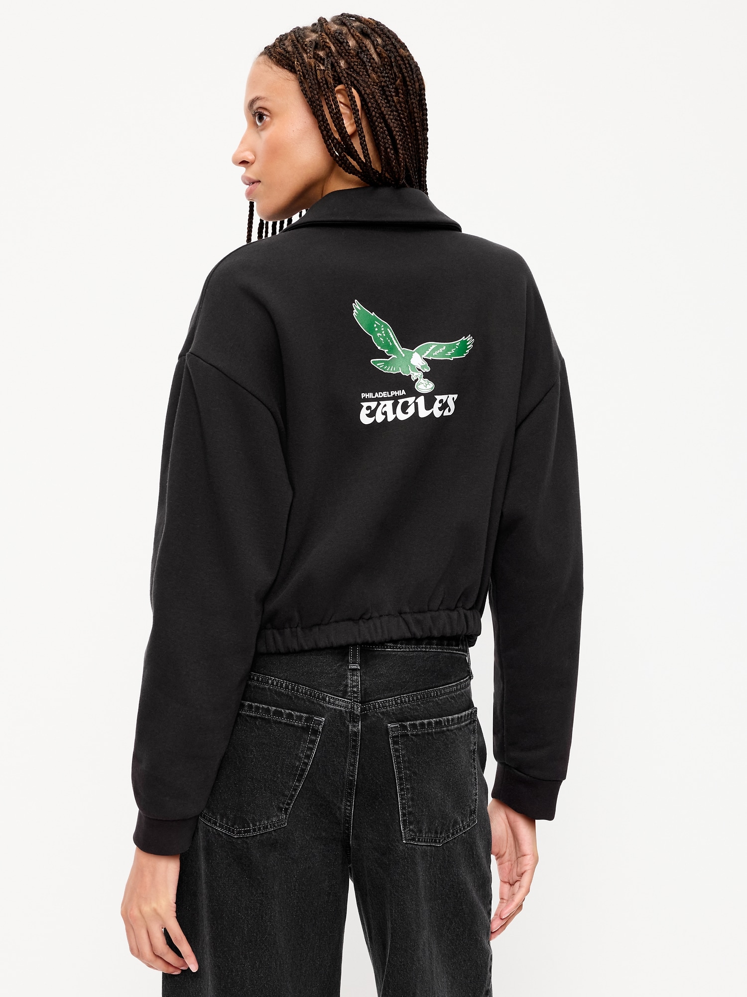 Philadelphia Eagles Oversized Fleece Bomber Jacket for Women