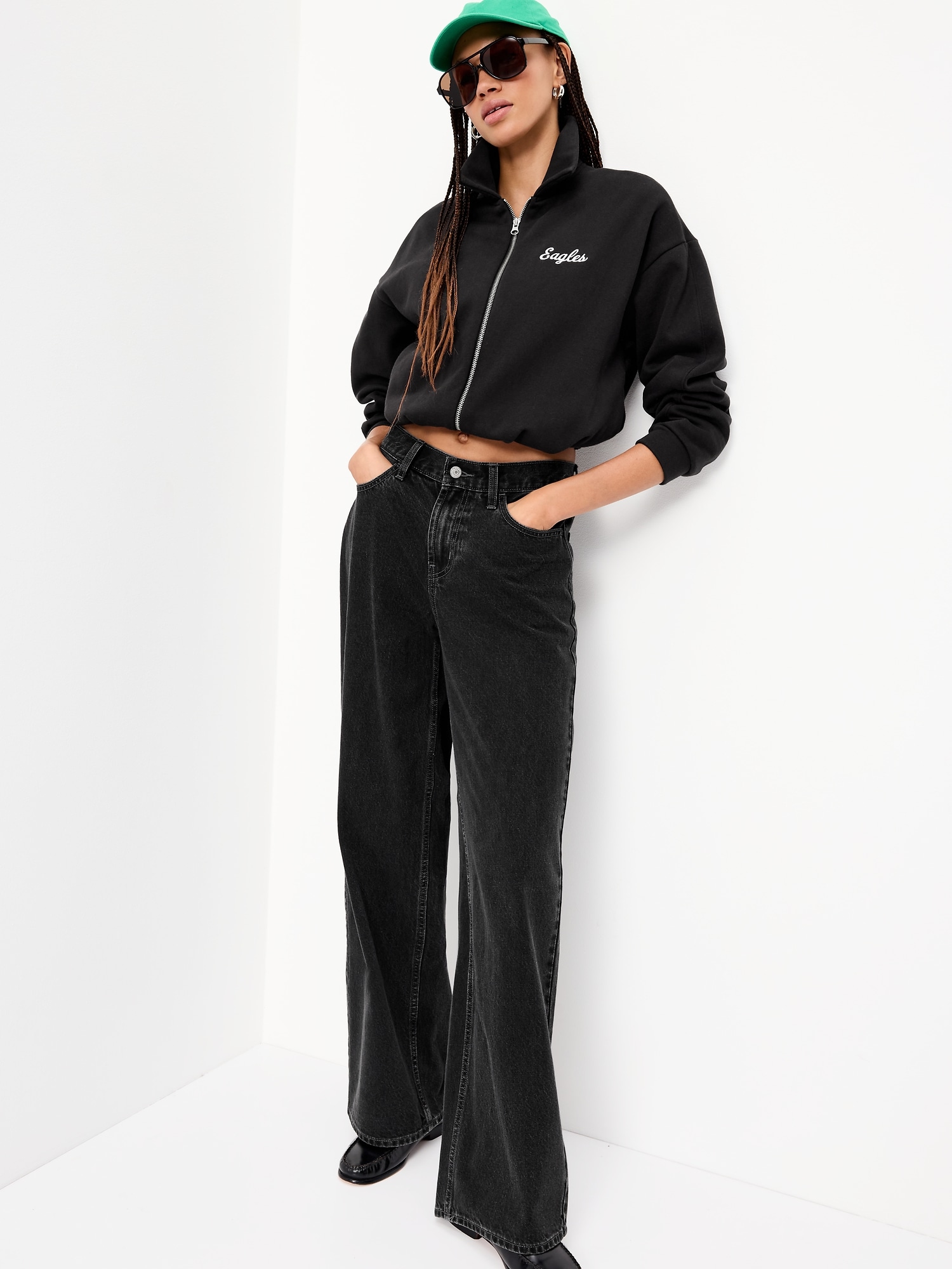 Philadelphia Eagles Oversized Fleece Bomber Jacket for Women