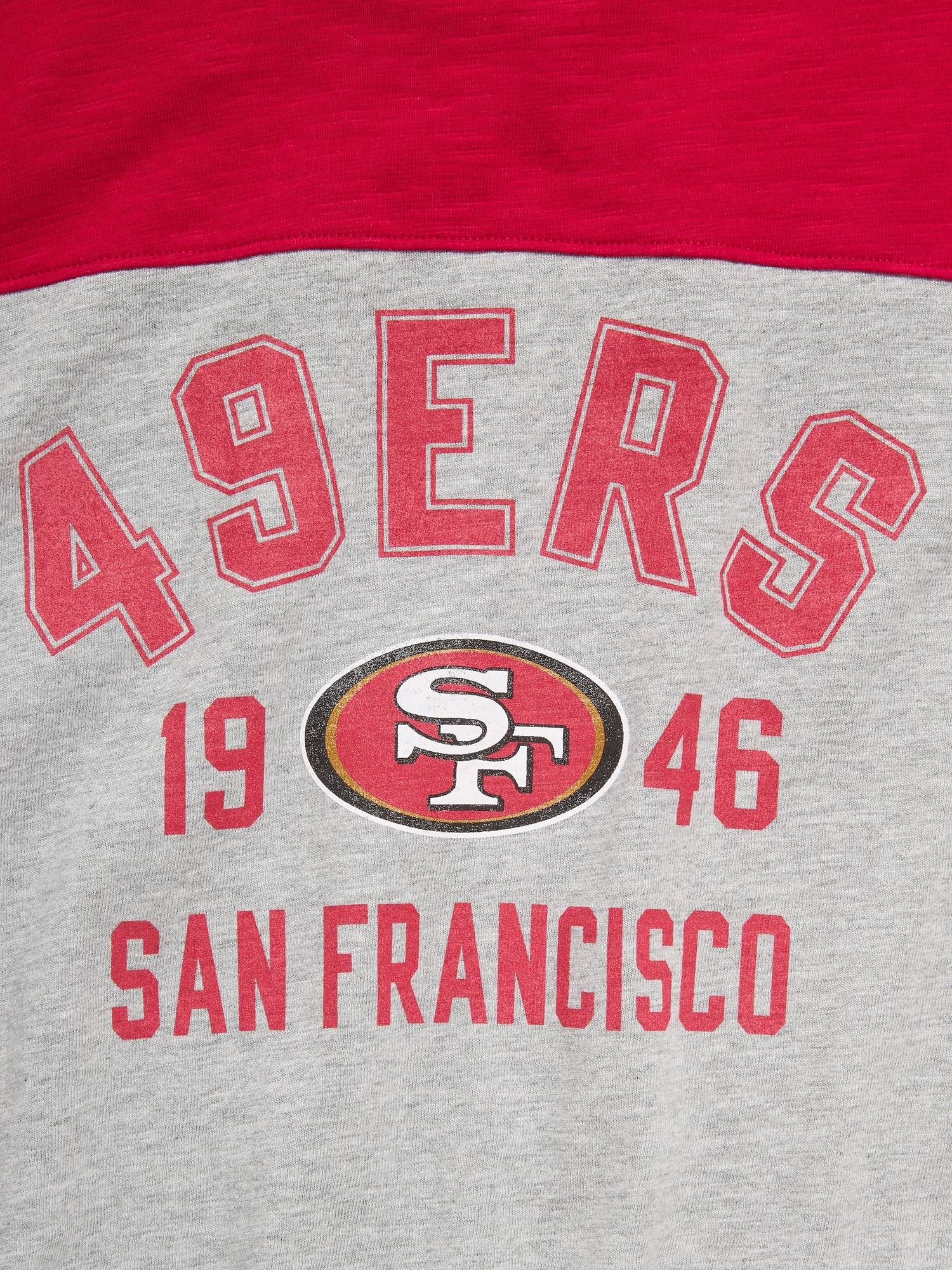 San Francisco 49ers Long-Sleeve Oversized Graphic Football T-Shirt for Boys