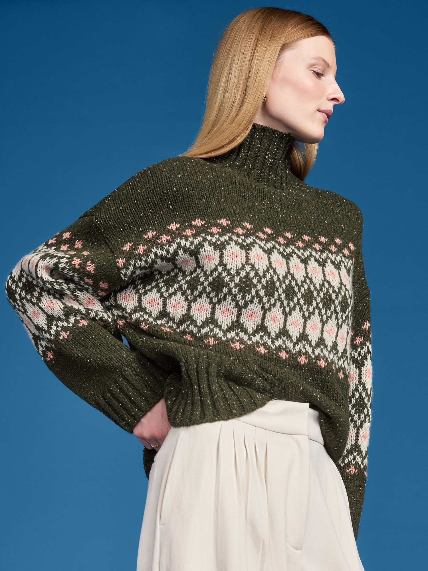 Old Navy x Altuzarra Fair Isle Mock-Neck Sweater