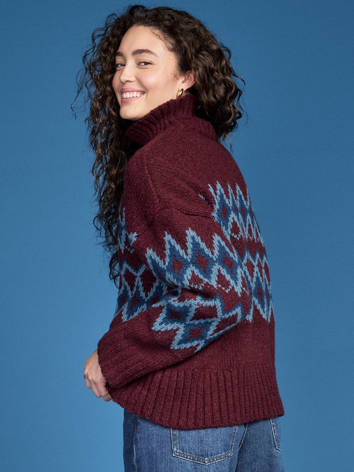 Old Navy x Altuzarra Fair Isle Mock-Neck Sweater