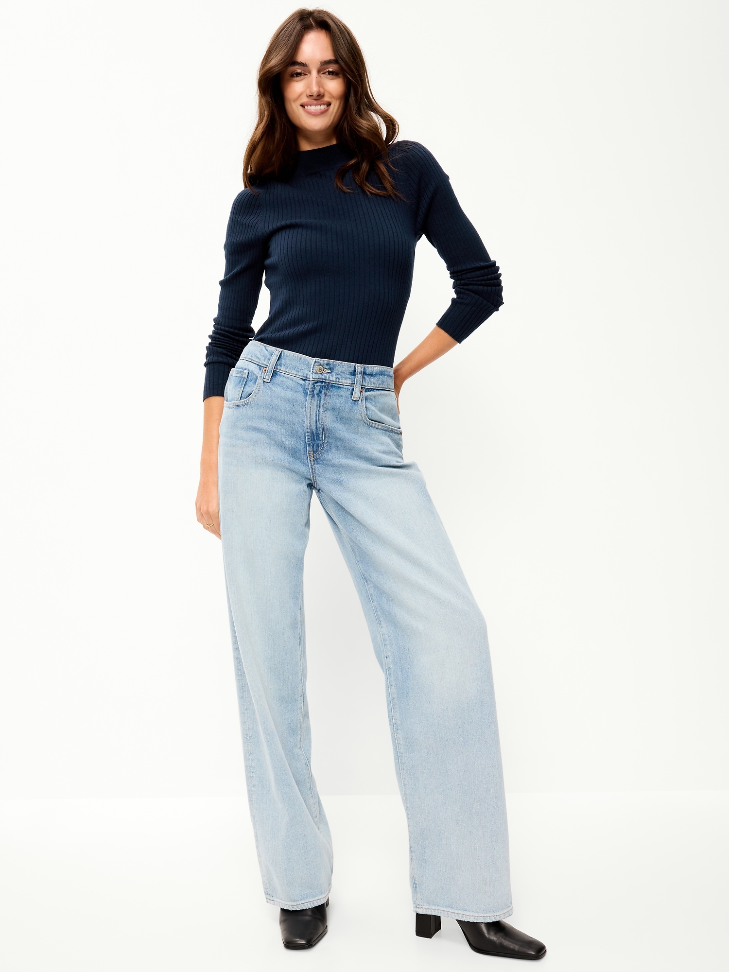 SoSoft Lite Ribbed Mock-Neck