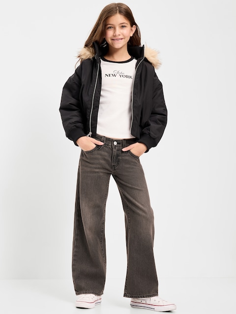 Low-Rise Baggy Wide-Leg Jeans for Girls