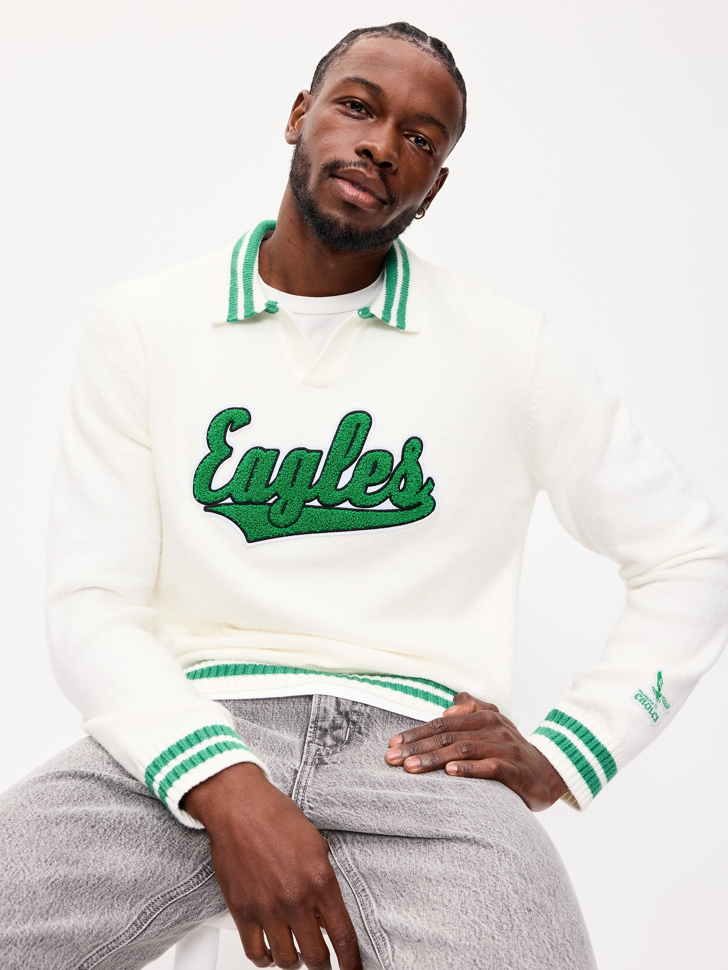 Philadelphia Eagles Collared Sweater for Men