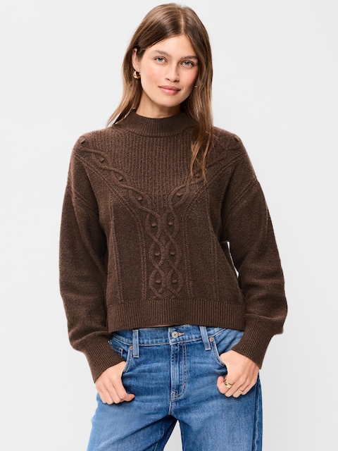 SoSoft Crew-Neck Cable Knit Sweater