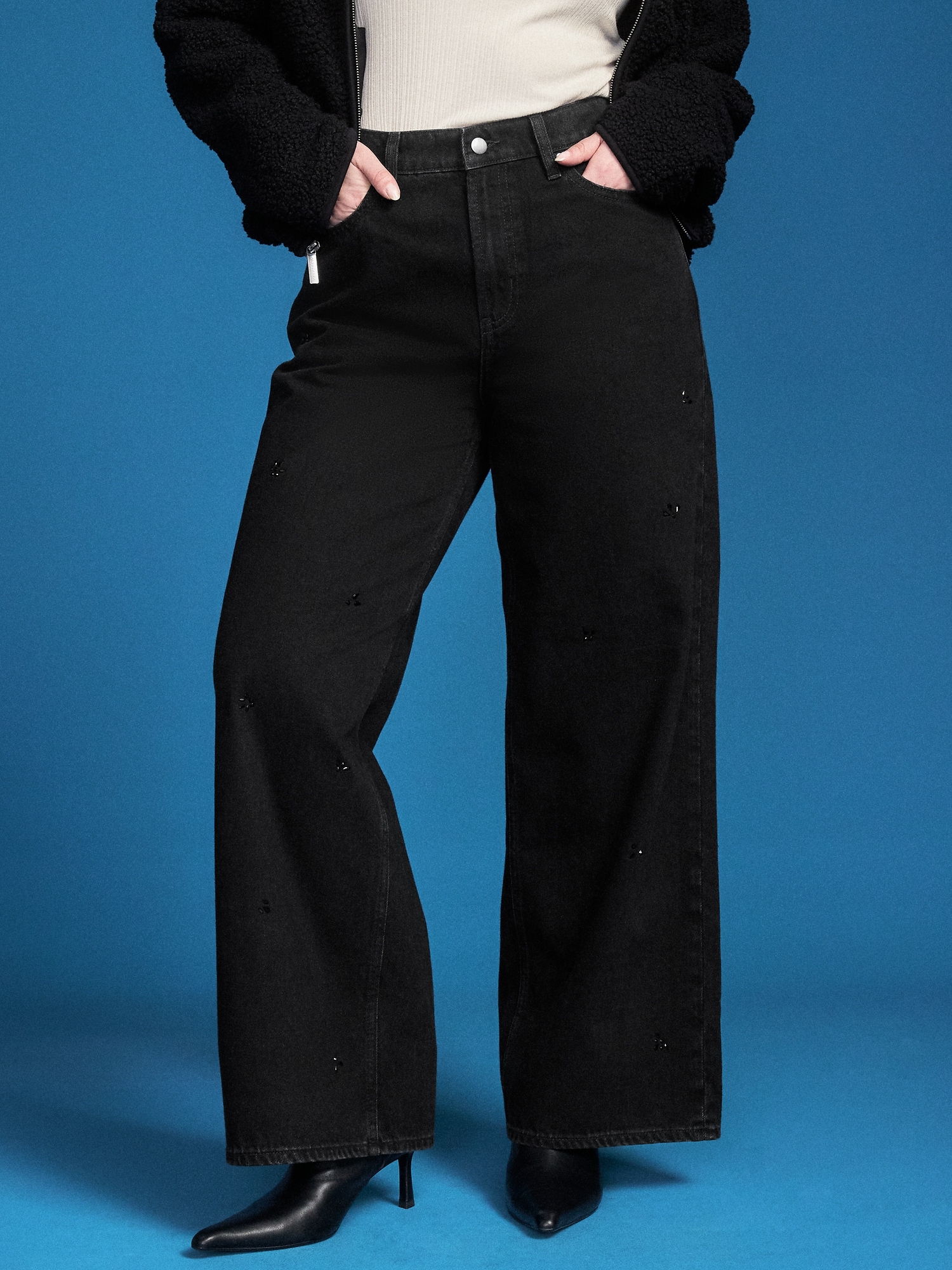 Old Navy x Altuzarra High-Waisted Embellished Baggy Wide-Leg Jeans