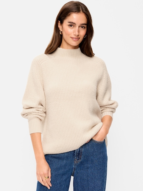 SoSoft Mock-Neck Shaker Sweater